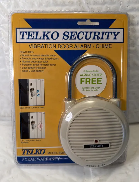 TELKO Security  Model S084 Door Knob Vibration Alarm Brand New Sealed 