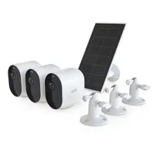 Arlo Pro Wireless 5S 2K Spotlight Camera, 3 Cameras & 1 Solar Panel, White