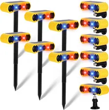 6 Pack Solar Outdoor Motion Sensor Alarm with Stake Animal Deterrent 2 X 129Db L