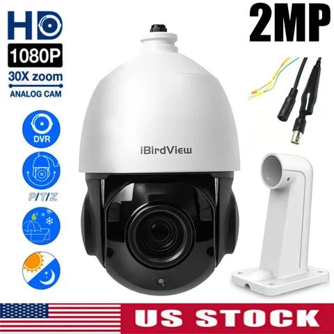 4.5'' 1080P 30X Zoom 4 in 1 AHD/TVI/CVI/CVBS PTZ Speed Dome IR Camera US Stock