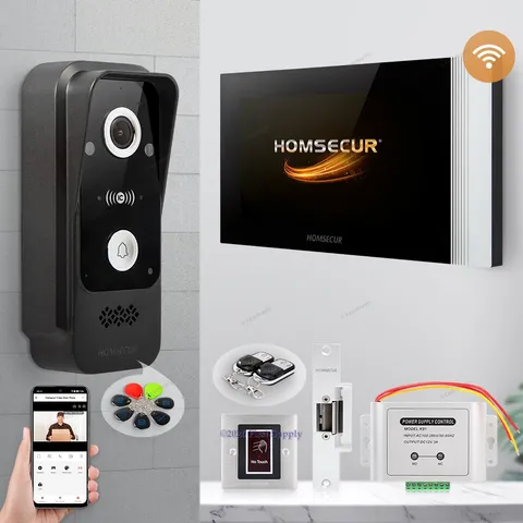 HOMSECUR 7" 4 Wire WIFI HD Video Doorbell Intercom Monitoring Motion Detection