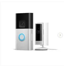 2pc Ring Essential Security Set with Battery Doorbell Plus and Indoor Camera