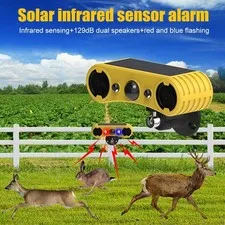 130db Solar Wireless Motion Sensor Alarm 13 Sound Detector Loud Noise Outdoor
