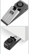 Basecent Door Stopper Alarm 120dB Black Silver Battery Powered Security