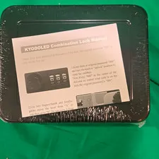KYODOLED Small Black Metal Box Safe, Combination Lock for Money/Valuables