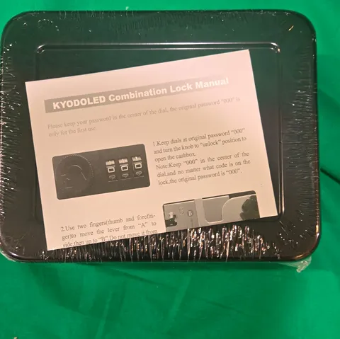 KYODOLED Small Black Metal Box Safe, Combination Lock for Money/Valuables