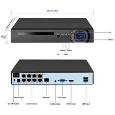 4K 8CH POE NVR IP Network Video Recorder H.265+ For Smart Security Camera System