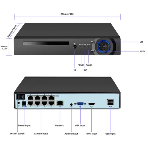 4K 8CH POE NVR IP Network Video Recorder H.265+ For Smart Security Camera System