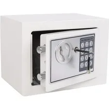 Small Steel Security Safe Box with Keypad,Key;0.23 Cu Ft, White | Electronic ...