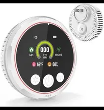 Portable 5-in-1 Carbon Monoxide,Smoke & Gas Alarm–HD Display, Home & Travel Use