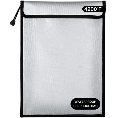 15x11 Inch Fireproof Document Bag with Zipper for Passport Cash Legal Files