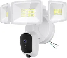 6500LM Hardwired Floodlight Camera, 2K HD, Night Vision, 2-Way Audio, Alexa/Goog