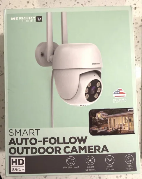 Merkury Smart Auto-Follow 1080P Outdoor Smart Camera - White (MI-CW059-199W)™