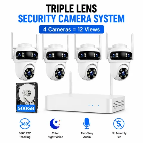 Wireless Security Camera System 5G WiFi Outdoor Home CCTV Color Night Vision NVR