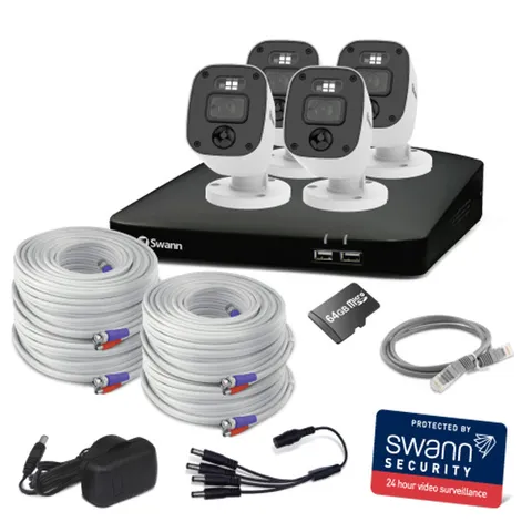 Swann SWDVK-446854MQB 4 Cameras 4 Channel DVR CCTV Security Enforcer Kit 1TB HDD
