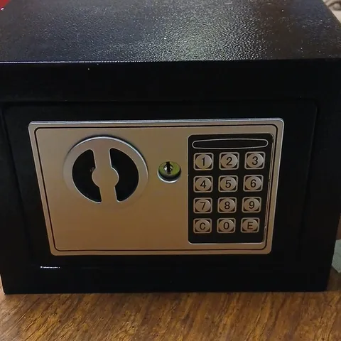 Small Black Metal Digital Electronic Keypad Safe w/ Keyed Override, Matte
