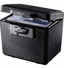 SentrySafe Black Fireproof Document Box with Key Lock Safe Secures Files Docs