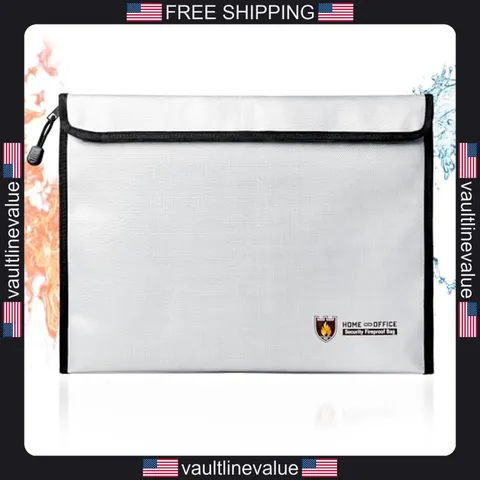 Fireproof Document Bag 15x11 inch Waterproof Fireproof Money Bag Organizer