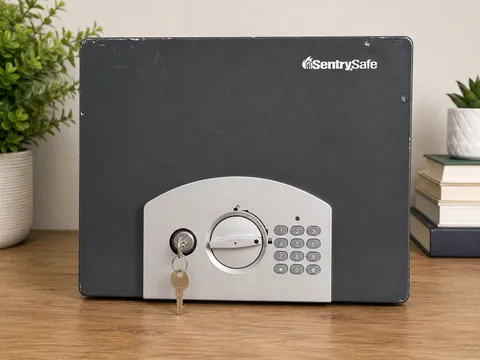 SentrySafe Electronic Digital Safe w/ Key Lock Black/Silver 30m X055