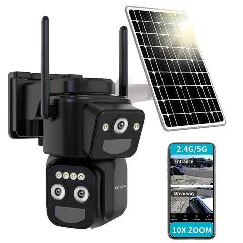 Cameras Wirelss Outdoor Solar Powered for Home , 360 View Outside ,Motion Det...