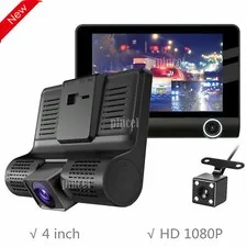 HD 1080P 3 Lens Car DVR Dash Cam Recorder 170° Video Recorder Rearview Camera