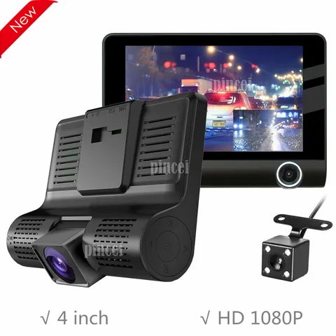 HD 1080P 3 Lens Car DVR Dash Cam Recorder 170° Video Recorder Rearview Camera