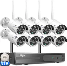 2K Wireless Security Camera System, 10CH NVR Kit,8Pcs 3MP Wifi Surveillance Came
