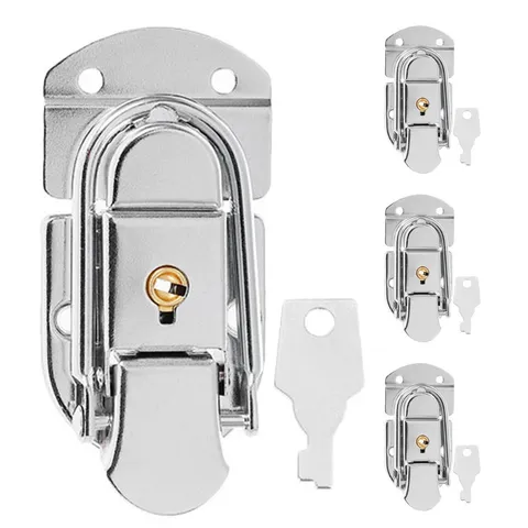 4Pcs Iron Suitcase Latch Locks for Home Use Secure Metal Box Clasp