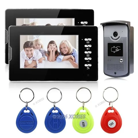 7" Video Doorphone Intercom RFID Entry System RFID Keyfobs  Door Bell