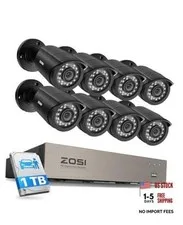 3K Lite 8CH Security Camera System Outdoor with 1TB Hard Wired-8CH+8Cam+1TB