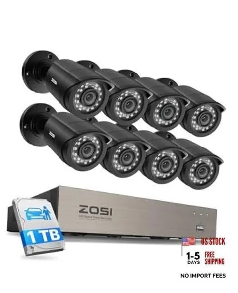 3K Lite 8CH Security Camera System Outdoor with 1TB Hard Wired-8CH+8Cam+1TB