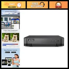 16CH 1080P Lite Security DVR with AI Human/Vehicle Detection, H.265+ Compression
