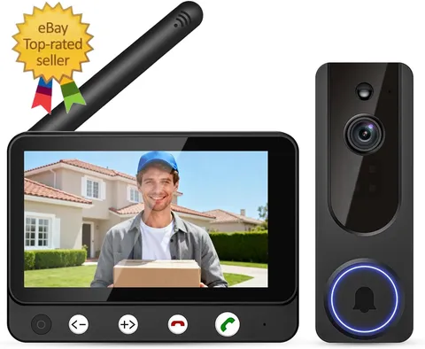 Wireless Doorbell Camera Video Monitor with Display 4.5" Screen Indoor Visual Ba