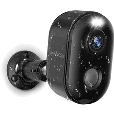 Wireless 2K Outdoor Security Camera with Night Vision & AI Motion Detection