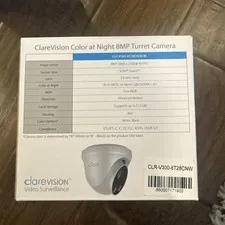 ClareVision CLR-V300-8T28CNW IP Turret Camera 8MP Color Night Vision WDR IP67
