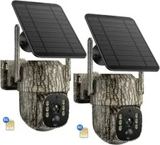 4G LTE Cellular Solar Trail Camera Auto Tracking Live View 2.5K  Security Camera