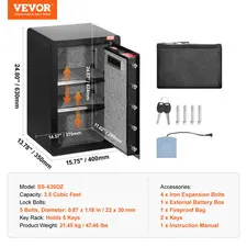 Succebuy Single/Double Door Safe Box with Key Lock Password & Fingerprint Safe L