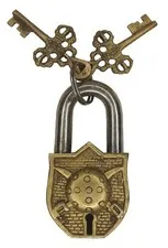 sword and shield Shape Door Lock Antique Vintage Style Handmade Brass Padlock