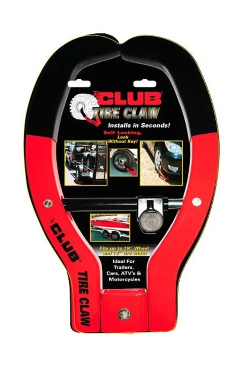 Winner International The Club 491 Tire Claw XL Security Device, red black