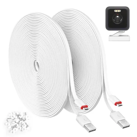 2 Pack 25FT Power Extension Cable for Wyze Cam V4 Wyze Cam Pan Security Camera