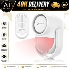 CPVAN Motion Sensor Alarm 125dB PIR Detector 328ft Remote CP2