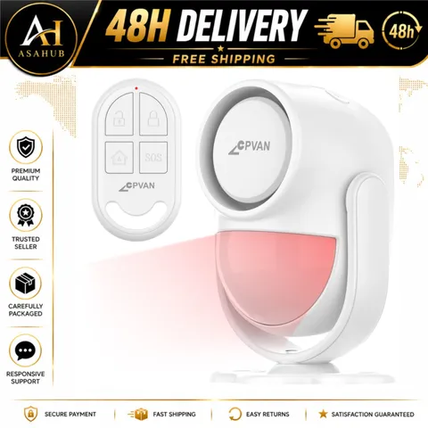 CPVAN Motion Sensor Alarm 125dB PIR Detector 328ft Remote CP2
