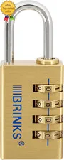 - 30Mm Solid Brass 4-Dial Resettable Padlock - Chrome Plated with Hardened Steel
