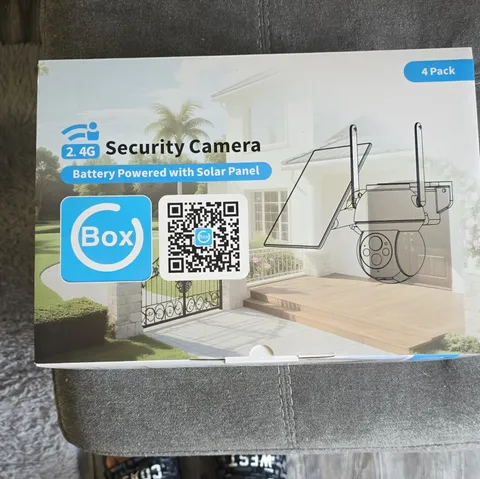 Box DQ201 2K Wireless Wi-Fi Outdoor Battery Solar Security Camera 4 Pack White