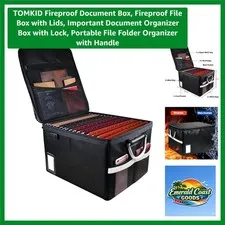 Portable Fireproof File Storage Box with Combination Lock - Ideal for Valuables