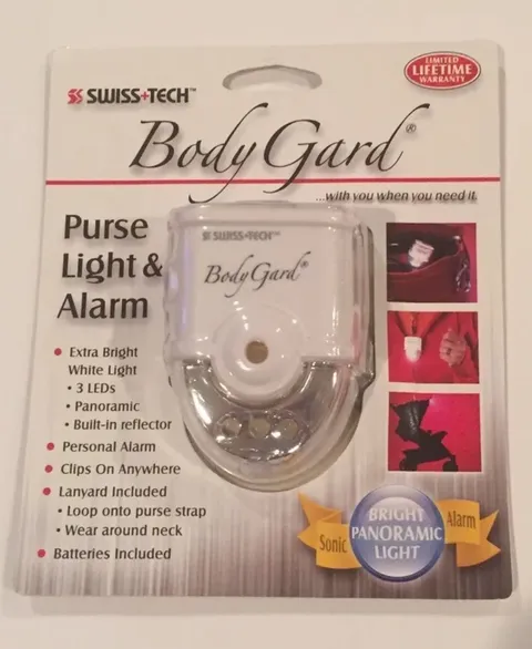 [pppppp'ppSwiss+Tech BodyGard Personal Security Alarm Purse Light Lanyard - New 