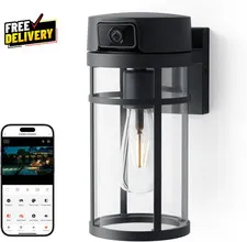 Outdoor Porch Light Security Camera 2K HD Live View Wi-Fi Human Detection P.....