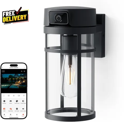 Outdoor Porch Light Security Camera 2K HD Live View Wi-Fi Human Detection P.....