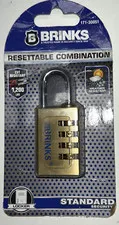 BRINKS - 30mm 4-Dial Resettable Padlock - Chrome Plated  Hardened Steel Shackle
