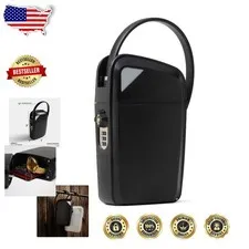 Portable Lock Box Safe Black Key Combo Access Durable Alloy Steel 88cu In